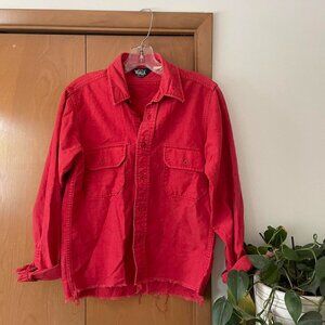 red Woolrich button down shirt